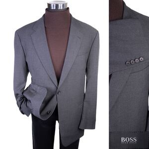 Hugo Boss GALILEI Blazer Sport Coat Men’s 44S Gray Wool 2-Button Jacket USA Made